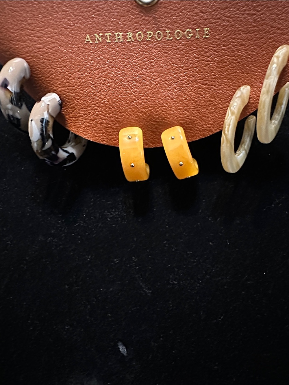 NEW Anthropologie multi set Resin Huggie Hoops